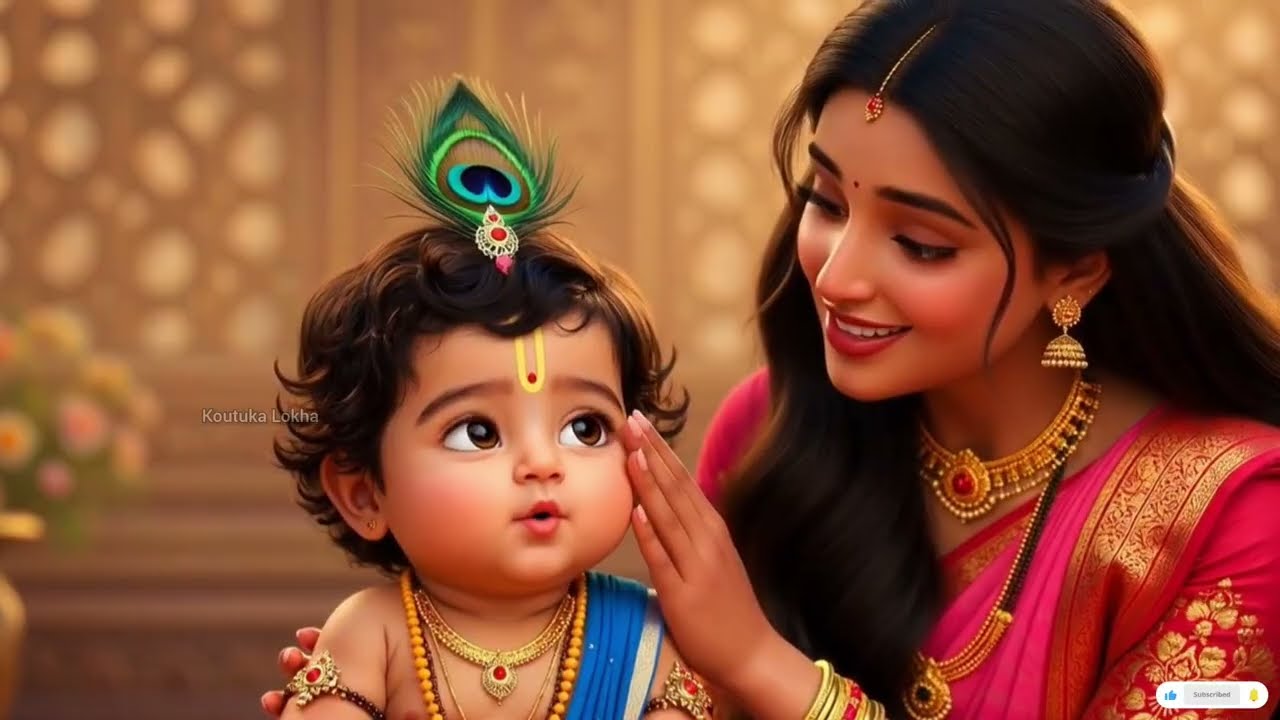 Bal Krishna Playing With Radha & Yashoda ❤️ Cute Childhood Leela✨ #shorts #ytshorts #trending #viral