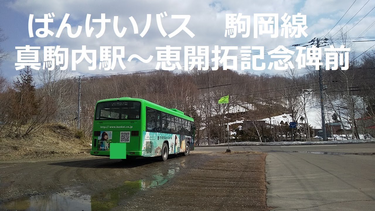 ばんけいバス　駒岡線　真駒内駅～南町3丁目～保養センター駒岡～駒岡団地～駒岡小学校～恵開拓記念碑前　北海道札幌市南区　右側車窓　2025年4月