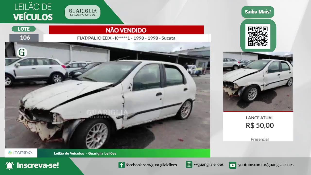 LEILÃO DE VEÍCULOS EM CAÇAPAVA/SP - 28/11/24