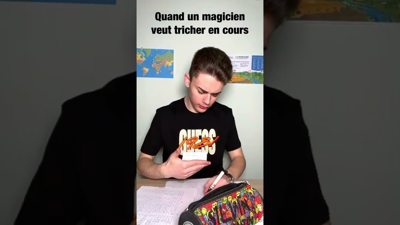 TECHNIQUE POUR TRICHER EN COURS #shorts #magie