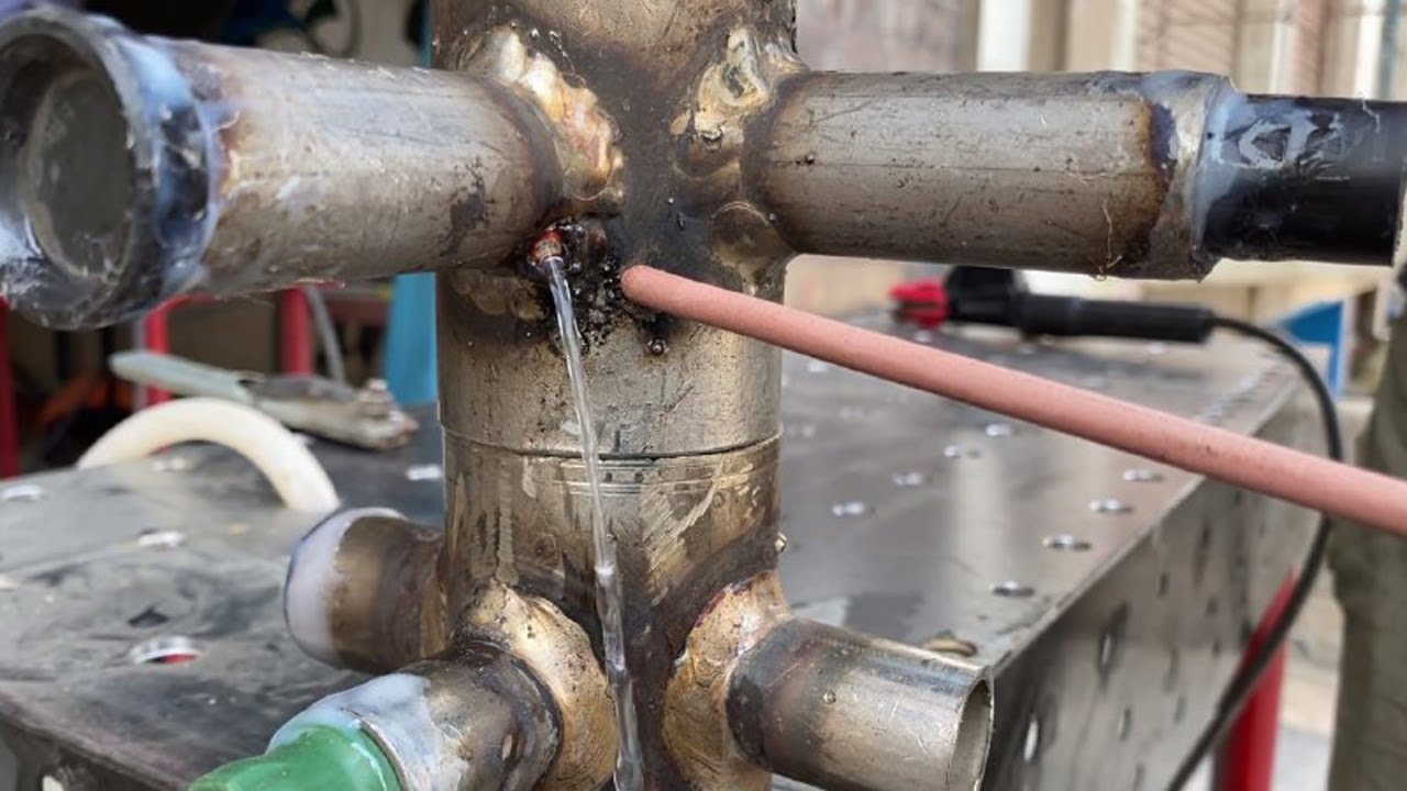 Сварка при сливе воды из сварочного отверстия