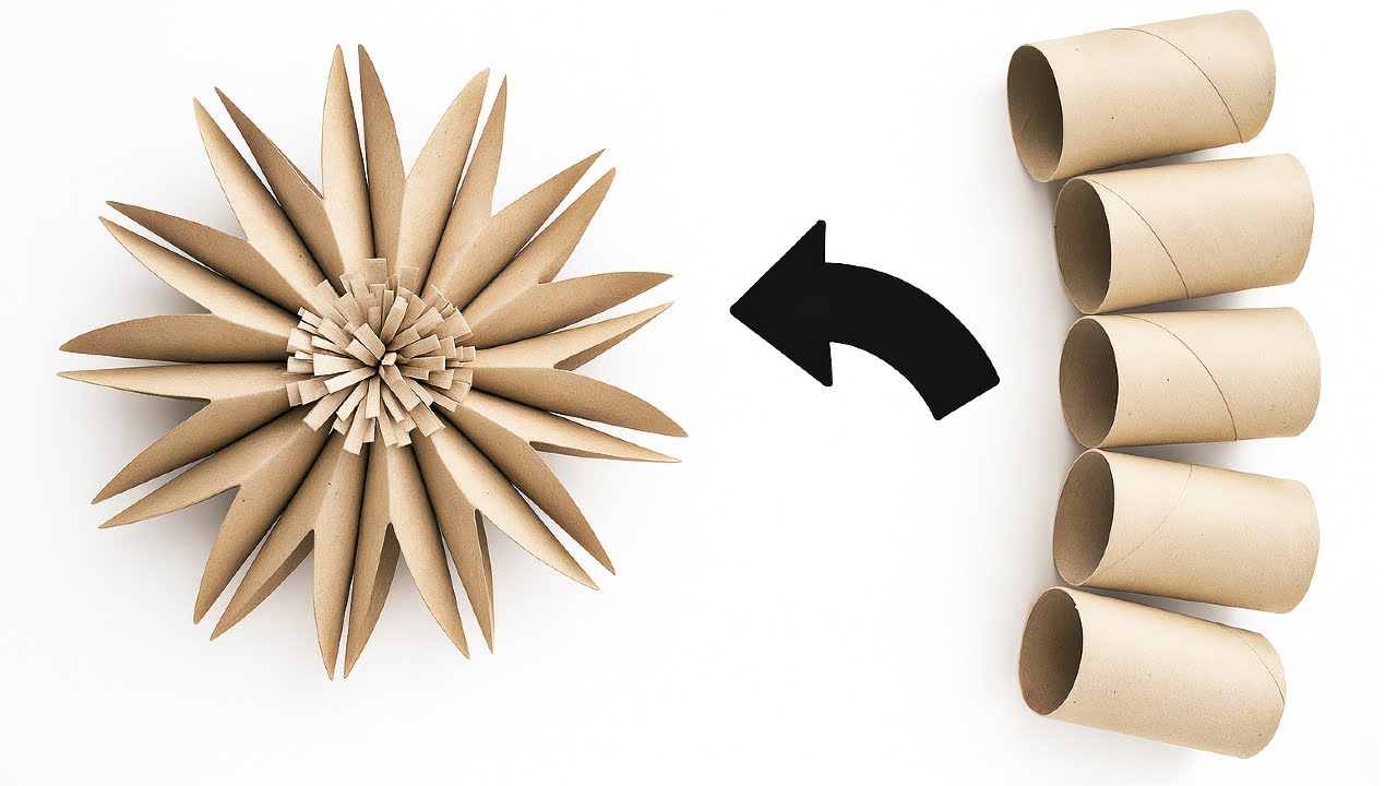 DIY Tutorial: Transform Toilet Paper Rolls into Beautiful Flower! Super Easy Idea ✅ Paper Craft ASMR