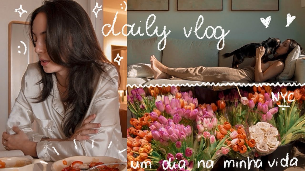 Um dia na minha vida em Nova York | rotina, trabalho, supermercado e organização 🇺🇸🍓🐾🌹🥗🍒