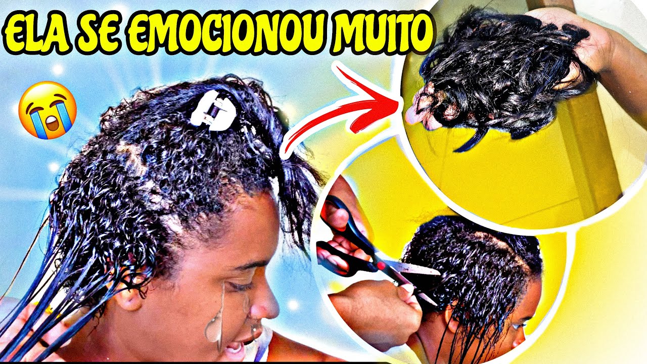 Cortei o cabelo da minha amiga que estava em TRANSIÇÃO✂️