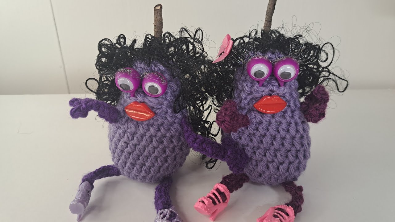 How to Crochet a Googly Eyed Purple Pear Lady