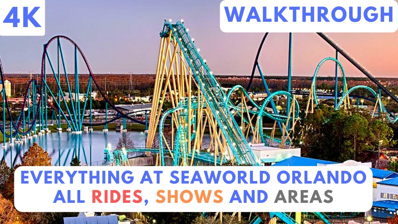 [4K] EVERYTHING at Seaworld Orlando ALL SHOWS RIDES AREA FULL TOUR