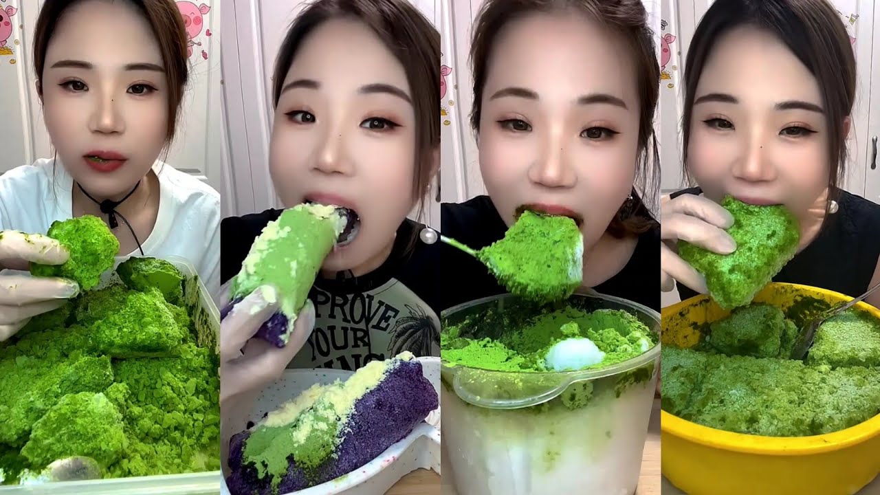 ASMR her new matcha ice eating only bites 5