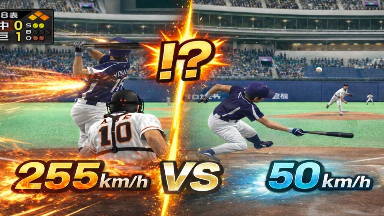 プロスピ PS3の迫力画面で255キロと50キロのピッチャーで試合【プロ野球スピリッツ】