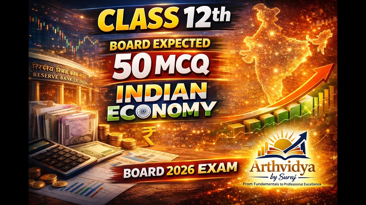 CLASS 12 INDIAN ECONOMY - BOARD ORIENTED 50 MOST IMPORTANT MCQS | BOARD 2026 PREPARATION