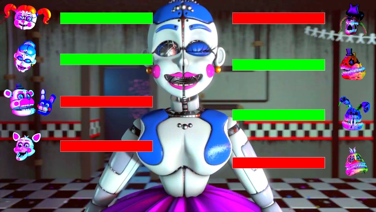 [SFM FNaF] Sister Location vs Corrupted WITH Healthbars