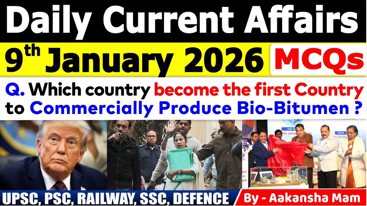 9th January Current Affairs 2026 | Current Affairs Today | Daily Current Affair 2026 #currentaffairs