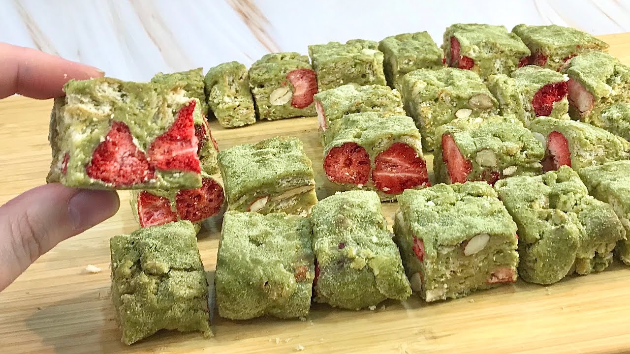 Matcha Snowflake Crisp | Milk Nougat | 抹茶雪花酥