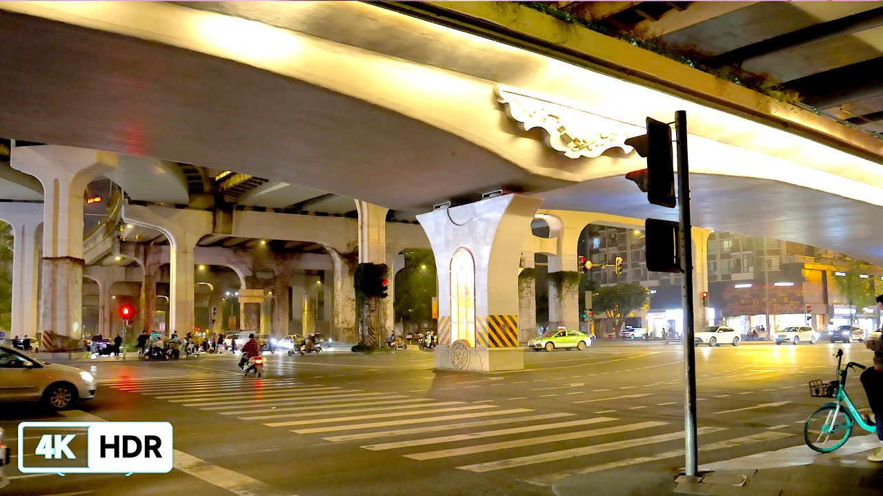 [4K HDR] Night Walk Around Sichuan University, Chengdu, China夜晚在川大附近散步