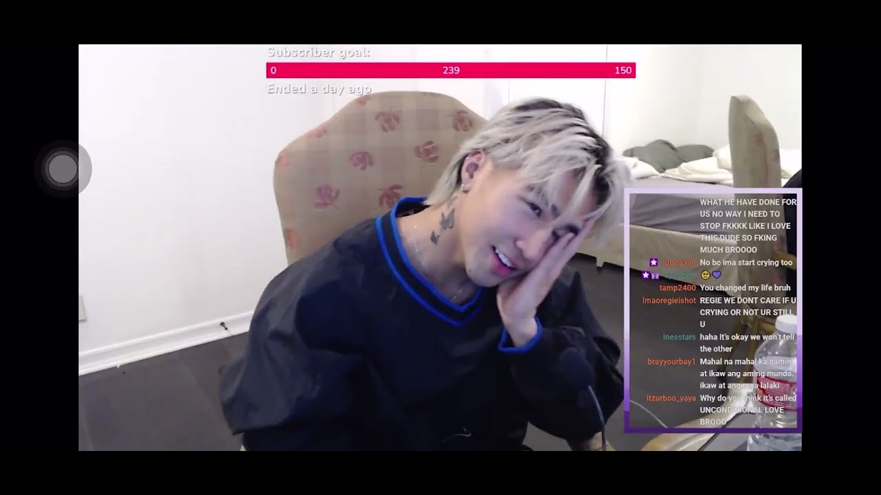 Regie getting emotional at his twitch stream (February 11, 2022