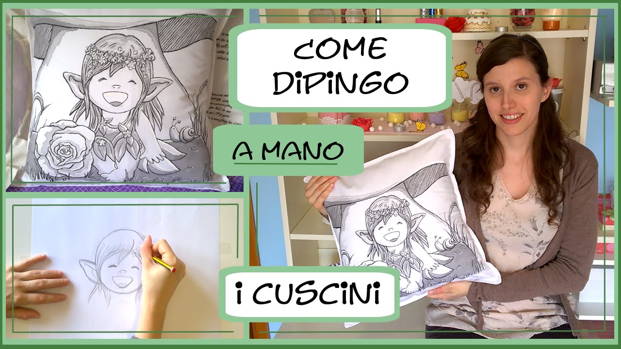 Speed drawing//disegno veloce//come disegno e dipingo i cuscini//pittura su stoffa