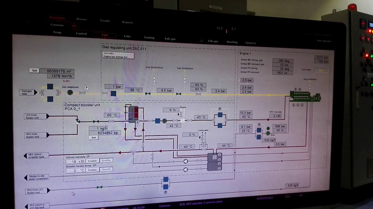 WOIS software of wartsila engine to control the power plant  from control room