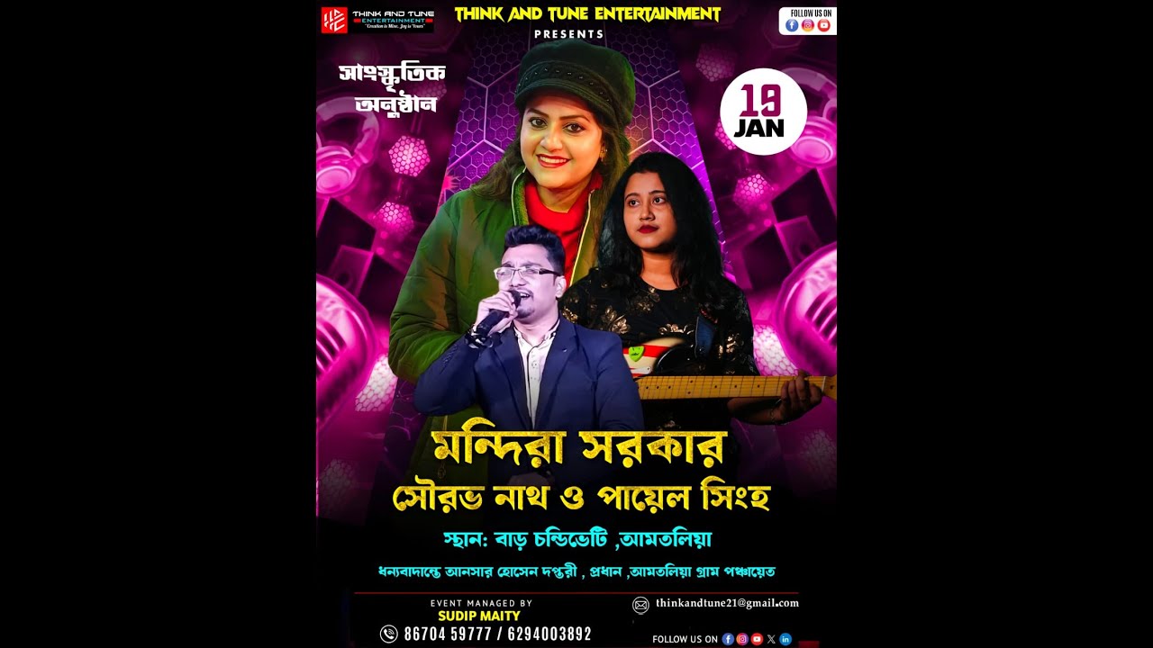 মন্দিরা সরকার, সৌরভ নাথ ও পায়েল সিংহ  স্থান: বাড় চন্ডিভেটি, আমতলিয়া ধন্যবাদান্তে আনসার হোসেন দপ্তরী,