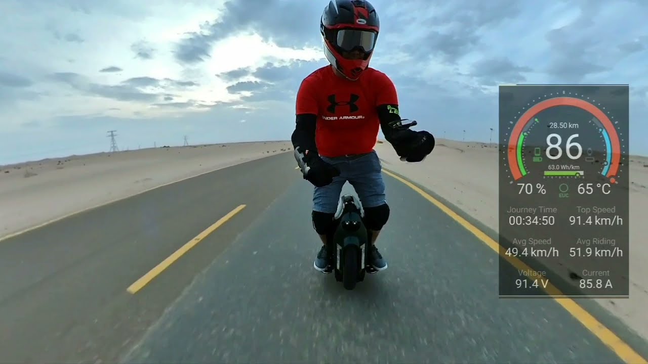 EUC speed wobbles at high speed 86kph