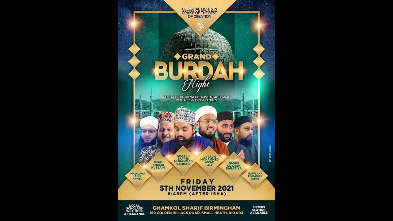 Grand Burdah Night Ghamkol Sharif Birmingham