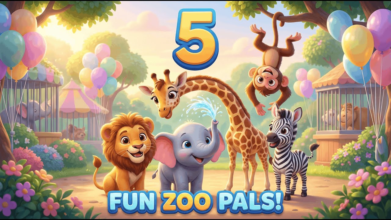 Five Little Animals at the Zoo | Nursery Rhymes & Kids Songs | BabyGo Tv