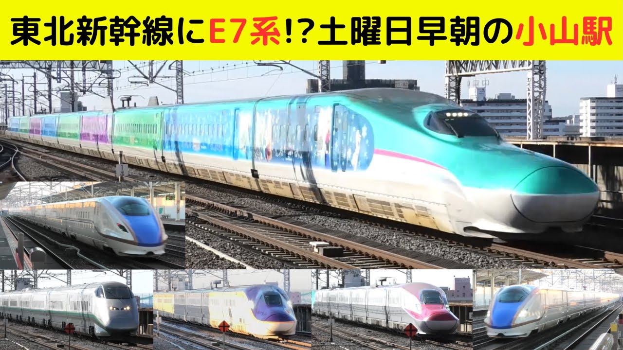 【新幹線　高速通過】東北新幹線にE7系!? 土曜日早朝の小山駅！  #shinkansen #新幹線 #小山