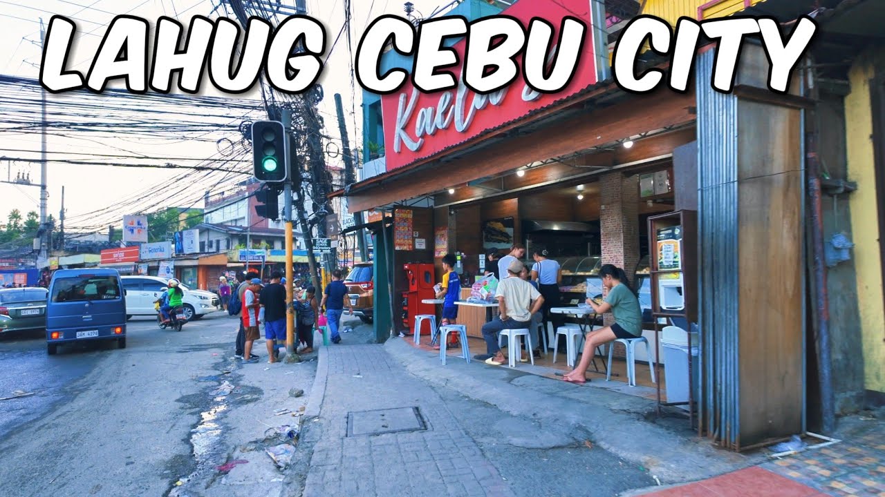 Lahug Cebu City. View along the road in the afternoon.  Walking tour 