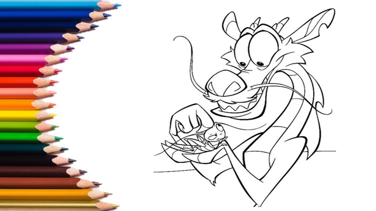 How to Draw Mushu (from Mulan) step by step- Como  dibujar a Mushu de Mulan