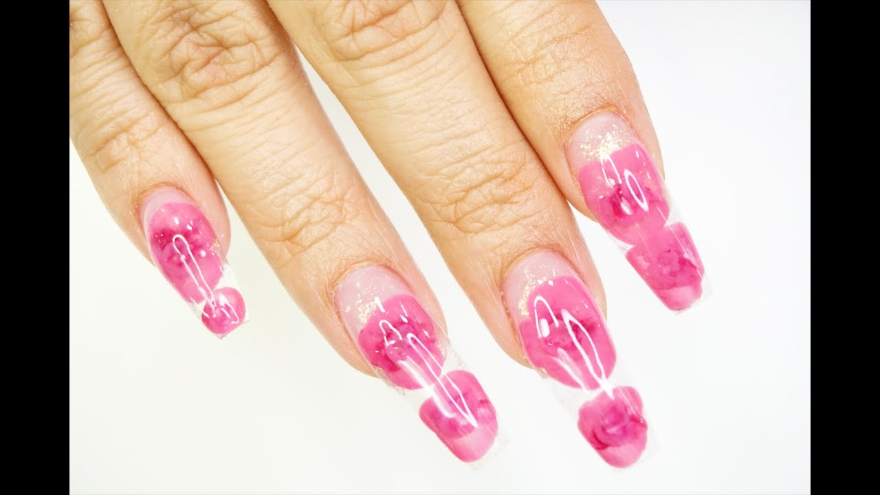 ENCAPSULATED 3D ROSES | ACRYLIC NAILS 🖤