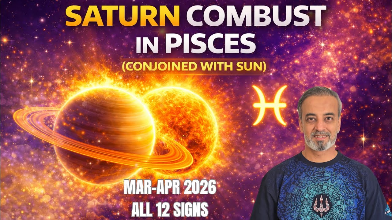 Saturn Combust in Pisces with Sun for all 12 Signs 13 March till 19 April 2026