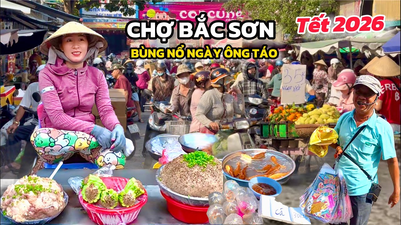 Chợ Bắc Sơn Rạch Giá Bùng Nổ Ngày Ông Táo – Không Khí Tết 2026