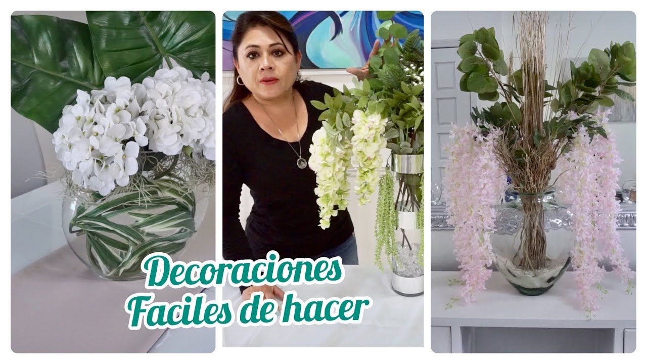 TUTORIAL PARA ARREGLOS FLORALES GRANDES, MODERNOS Y BONITOS 🌸 3 IDEAS 🌼 CENTROS DE MESA