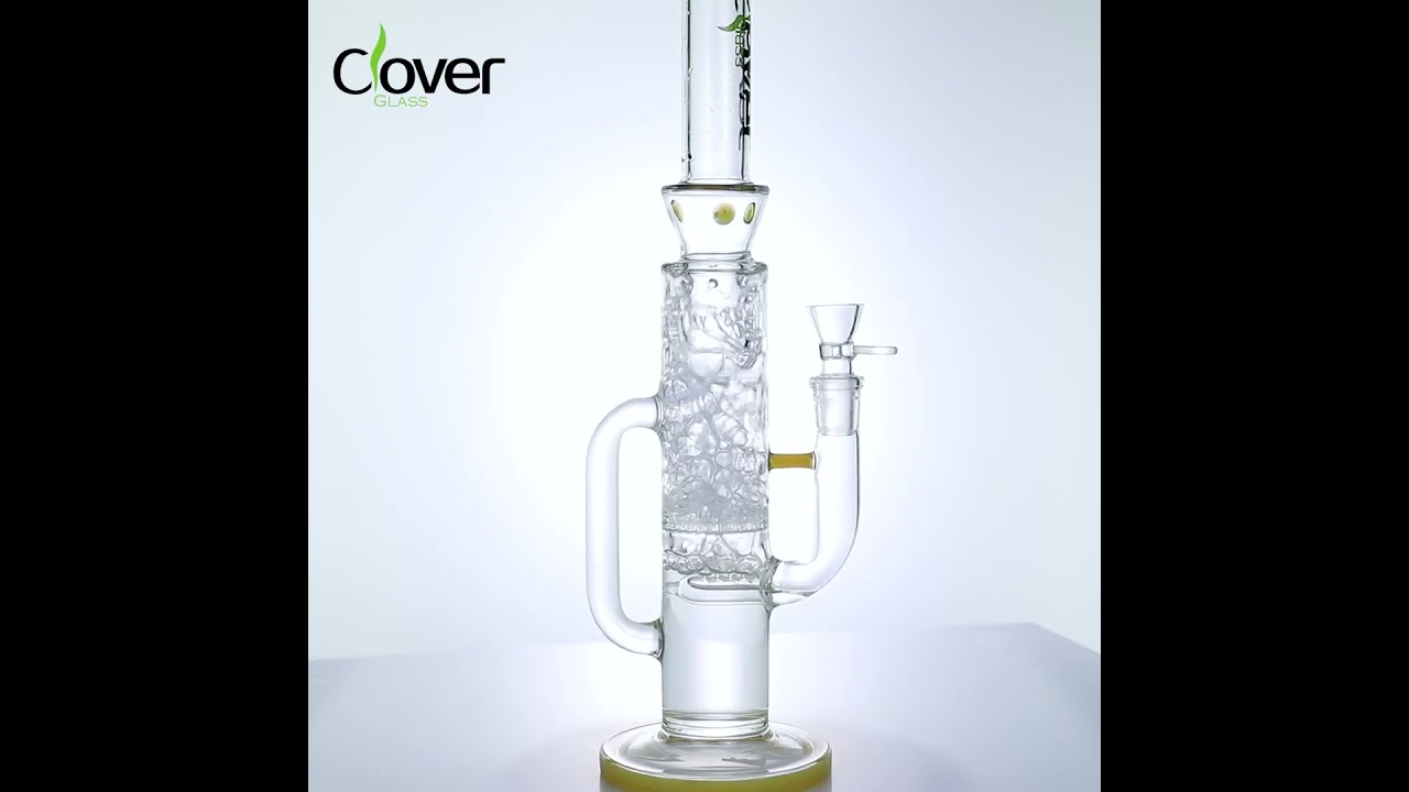 WPA-311 Straight Tube Glass Water Pipe with Dual Perc and 14mm Joint &ndash; Compact and Durable Design