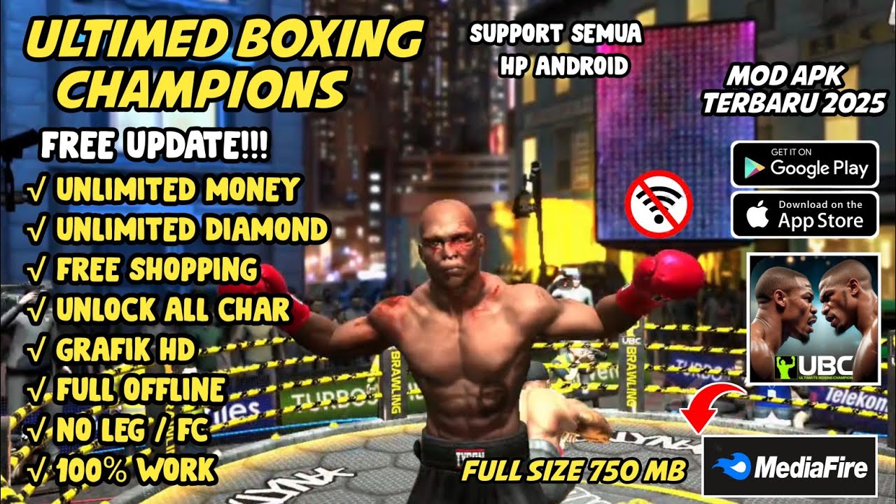 ULTIMED BOXING CHAMPIONS Mod Apk Terbaru 2025 Unlimited Money Free shopping Grafik HD 100% Work