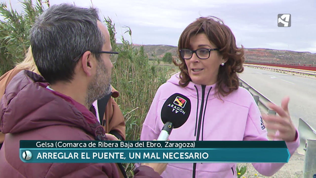 Se cierra al tráfico el puente de Gelsa (Zaragoza)