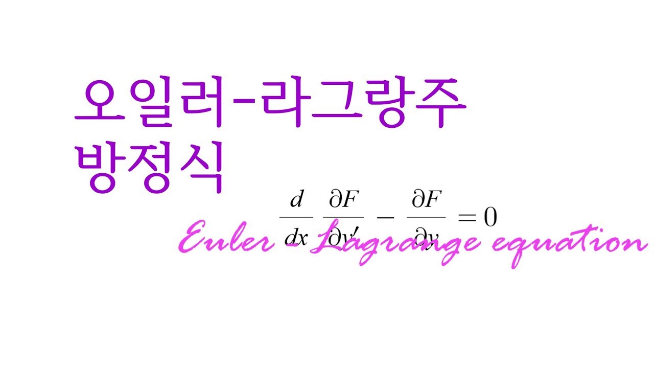 [변분법 기초] 오일러 라그랑주 운동 방정식 이해하기 (Euler-Lagrange equation)