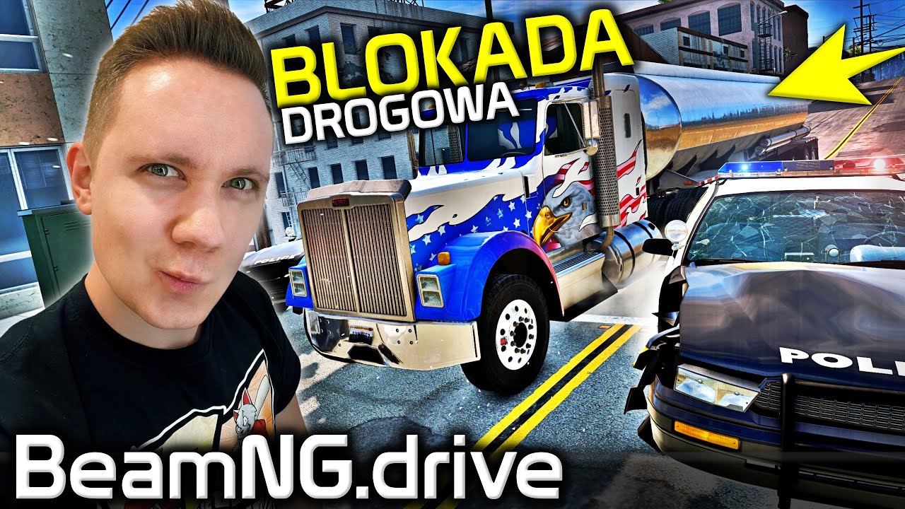 BLOKADA DROGOWA - CZYM PRZEJADĘ? 🚔[#1] BeamNG drive