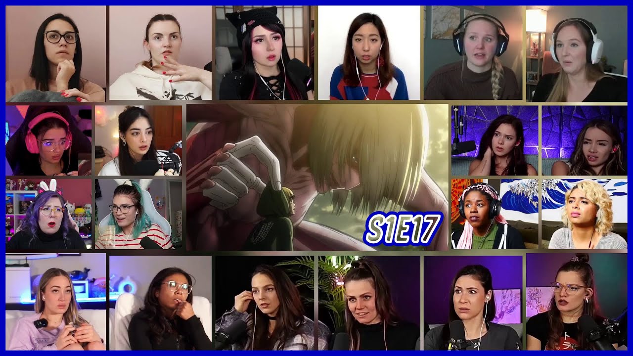 Attack on Titan Season 1 Episode 17 Girls Reaction Mashup |  進撃の巨人