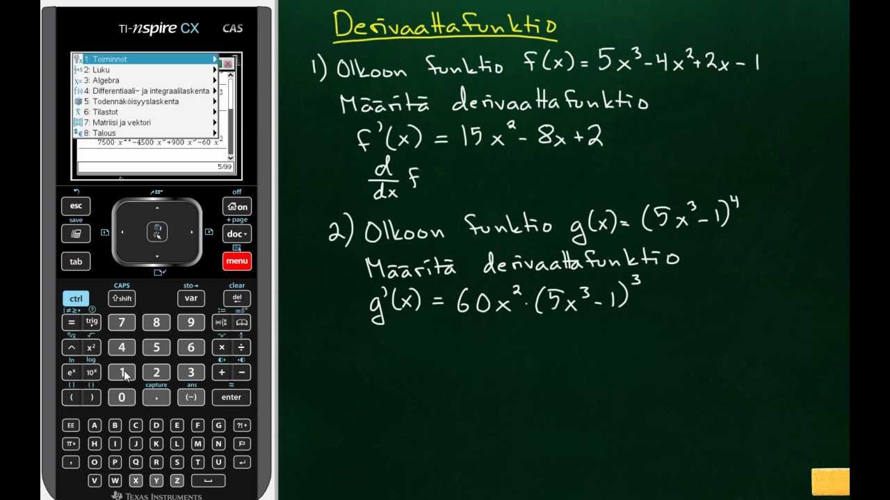 NSPIRE CX CAS: Derivaattafunktio