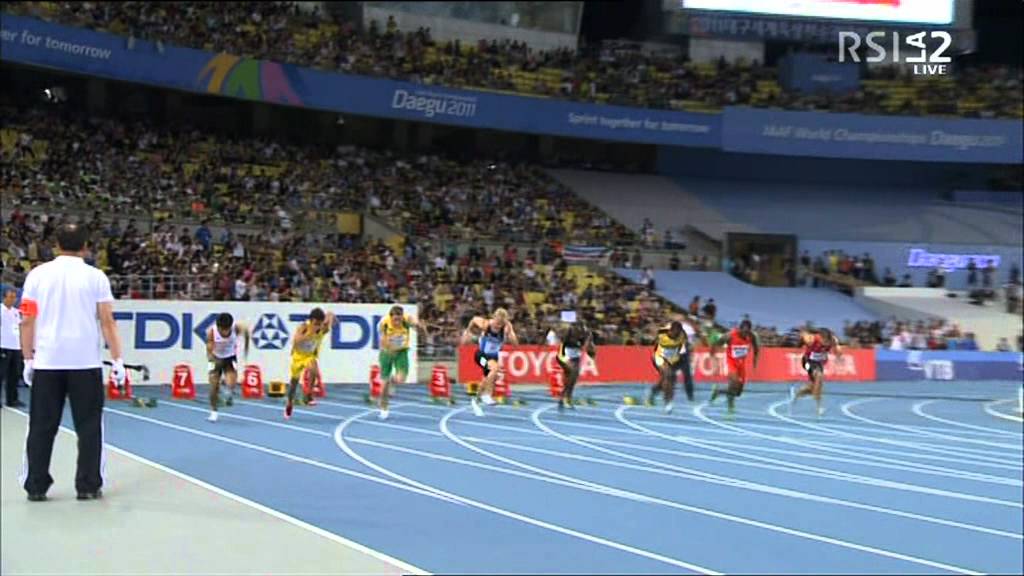 100m men heats heat 5 IAAF World Championships Daegu 2011