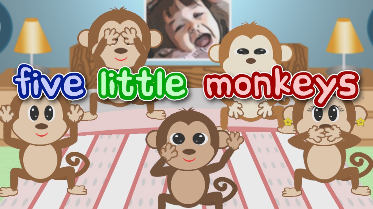 Five Little Monkeys Jumping on the Bed Song ~ Noodle Kids Nursery Rhyme