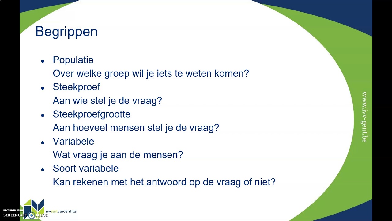 Begrippen in de verzamelende statistiek