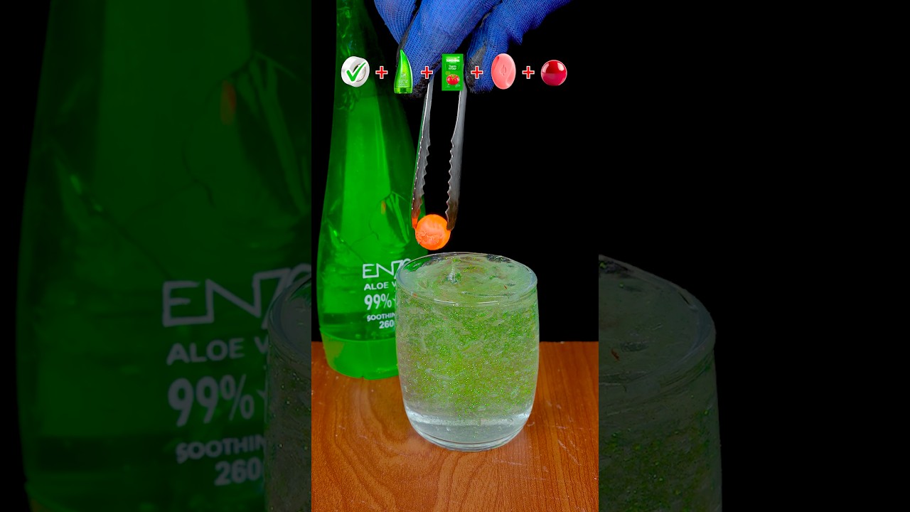 1000&deg;C vs Aloevera Gel, solution tape,😱 #experiment #satisfying