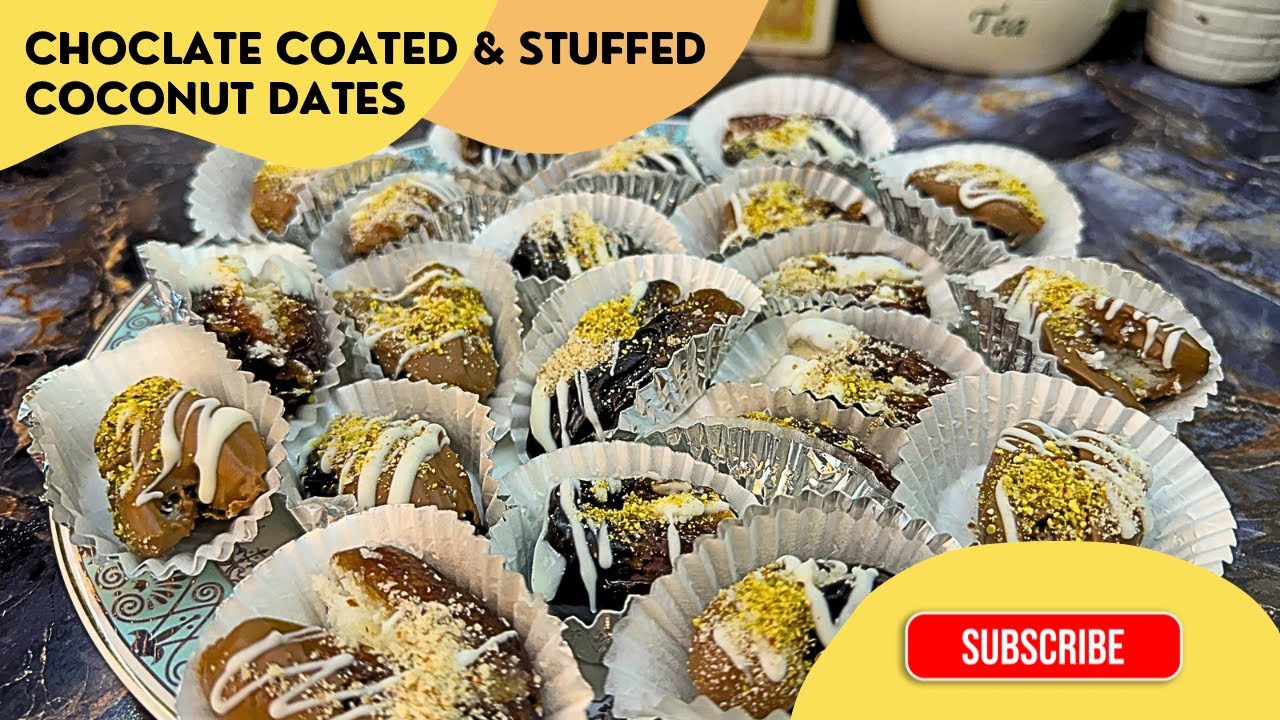 Chocolate Coated Dates | Stuffed Coconut Dates | Creamy Melted Dates Treat
