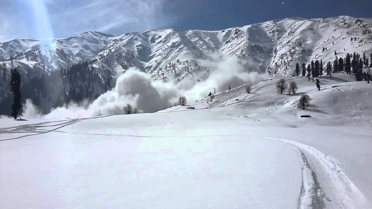 Avalanche at Gulmarg Ski Resort, Kashmir, India