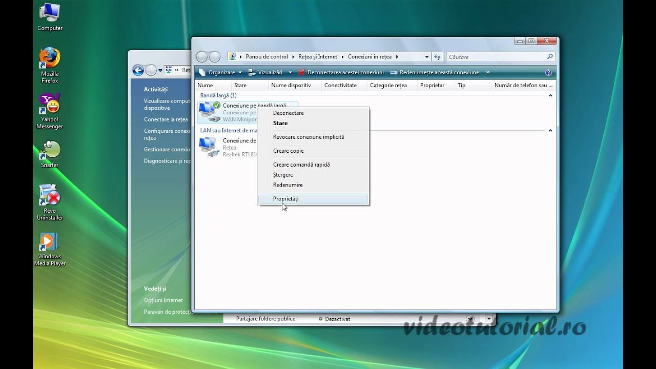 Cum se pune conexiunea de tip PPPoE de la RDS in Startup pe Windows Vista