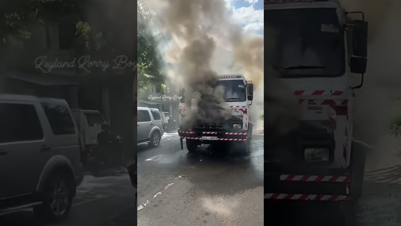 මහ පාරේ ටිපර් එකෙ ගින්න නිවුව විදිය tipper firing on road 😭