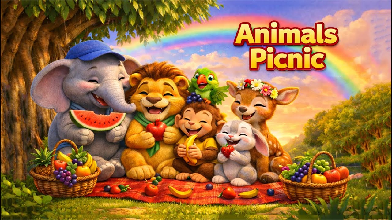 Animals Picnic 🧺🐾 | Kids Moral Story in Hindi 🌈 | Jungle Picnic Cartoon | 3D Cartoon Video