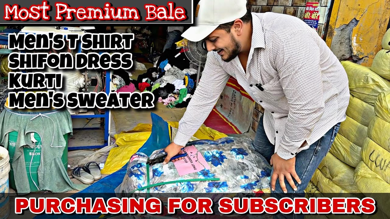 Most expensive & premium used clothes bale in Panipat || silk dress || men’s t shirt || mens sweater