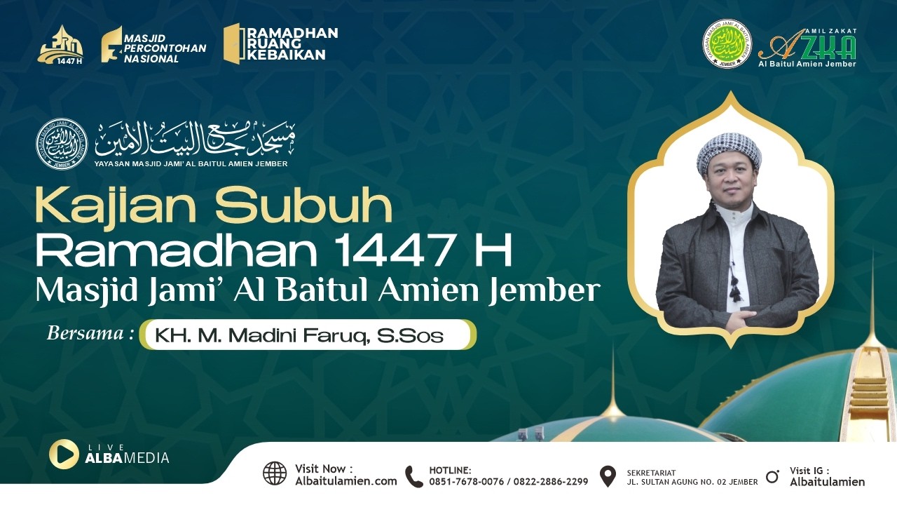 LIVE MUTIARA SHUBUH KITAB RIYADHUS SHALIHIN I 23 RAMADHAN 1447 H I KH.M MADINI FAROUQ S.SOS