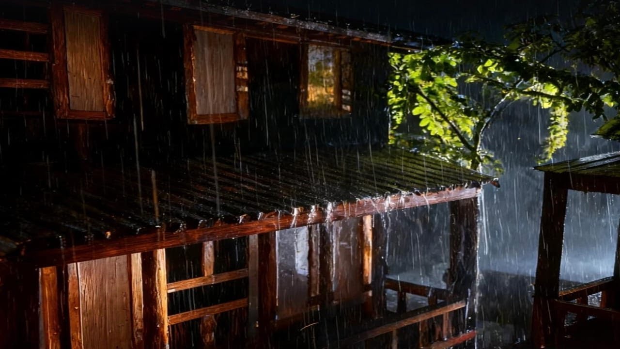 Night Storm with Lightning & Rain